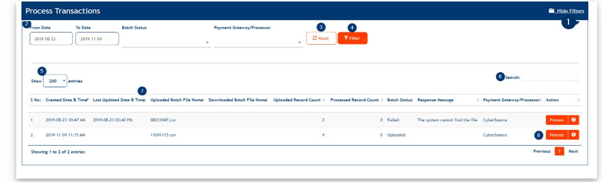 Process Transactions