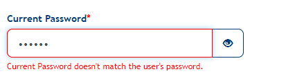 Change Password error