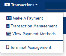 Payments menu