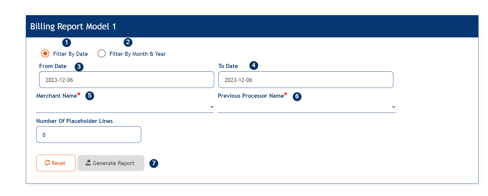 Billing Report Model 1