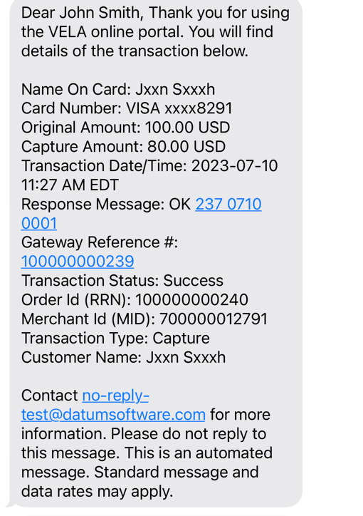 Capture SMS Notification