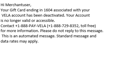 Gift Card Deactivation
