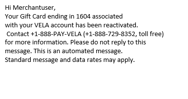 Gift Card Reactivation