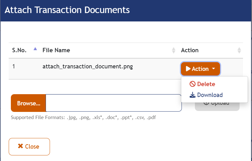 Attach Transaction Documents-Action