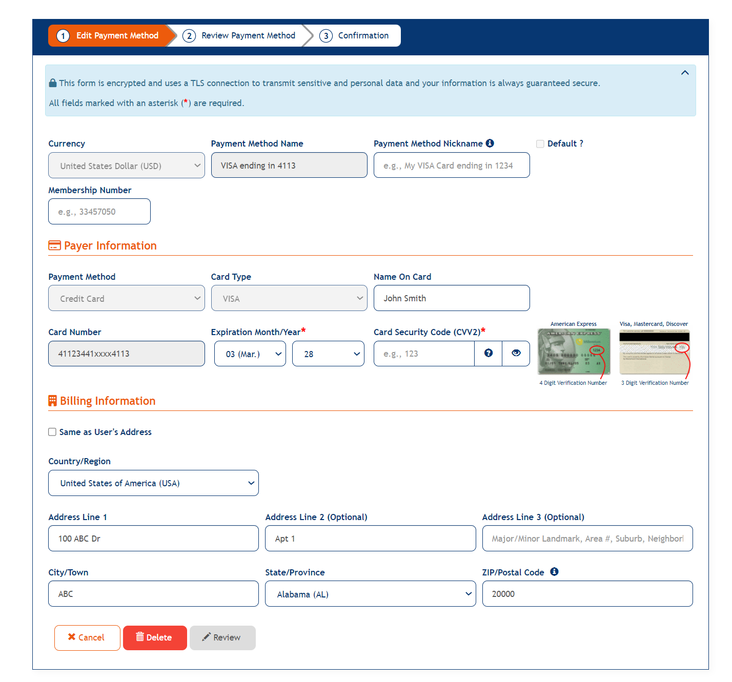 Modify Payment Method