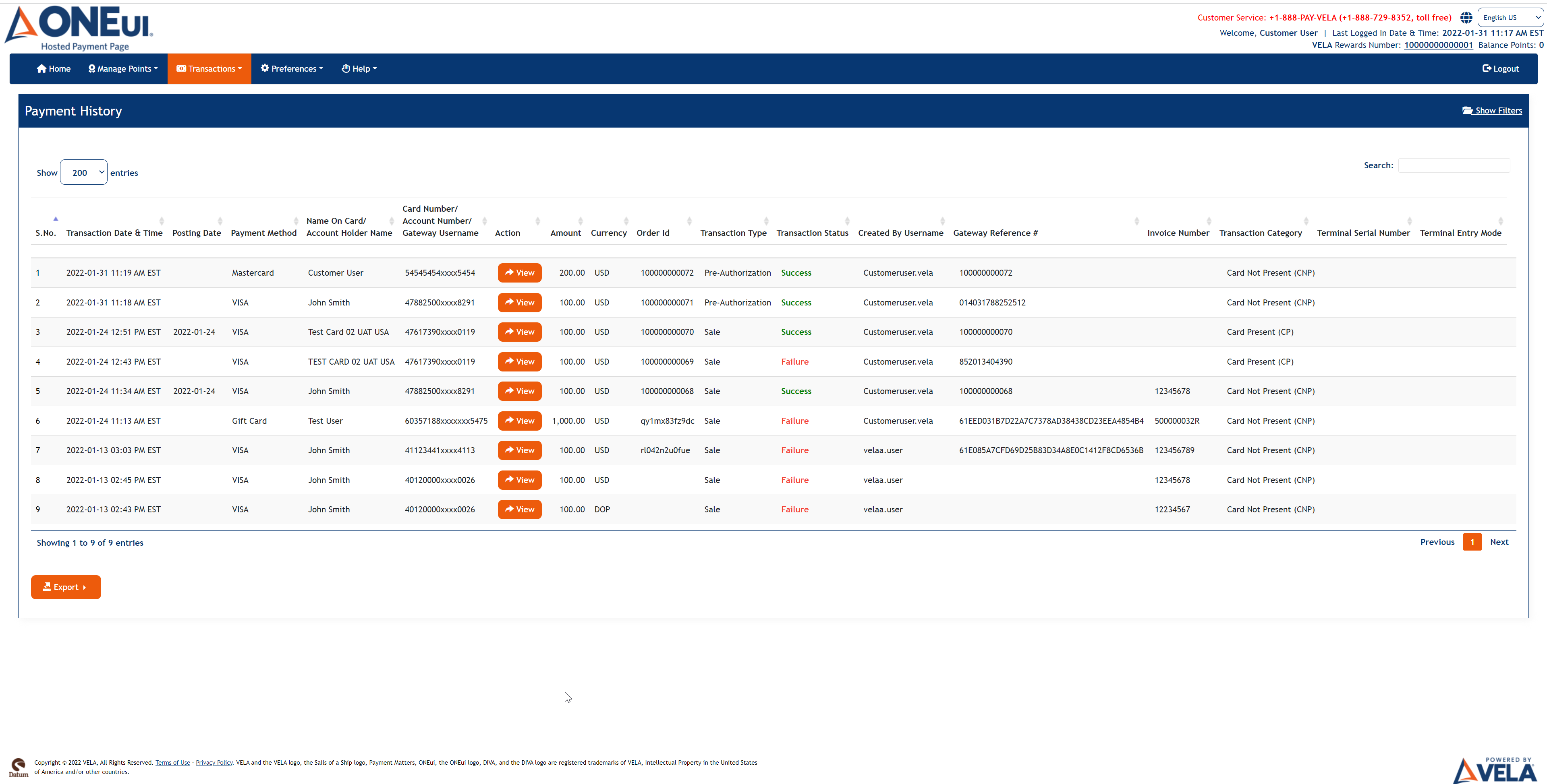 Payment History